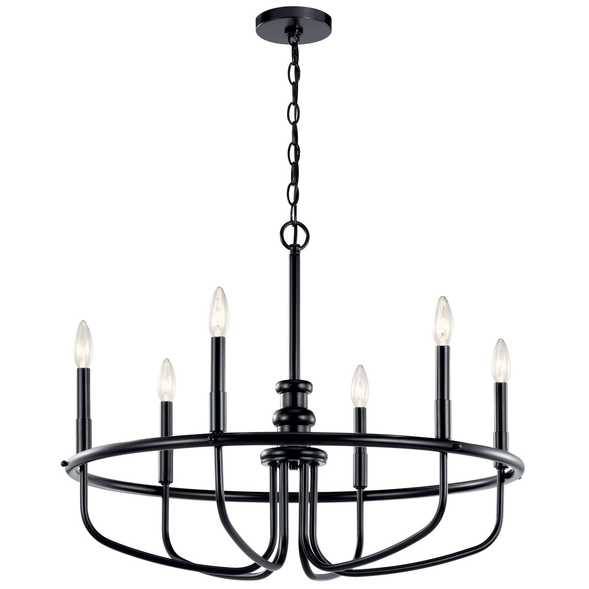 Capitol Hill Six Light Chandelier in Black