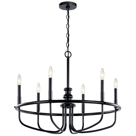 Capitol Hill Six Light Chandelier in Black