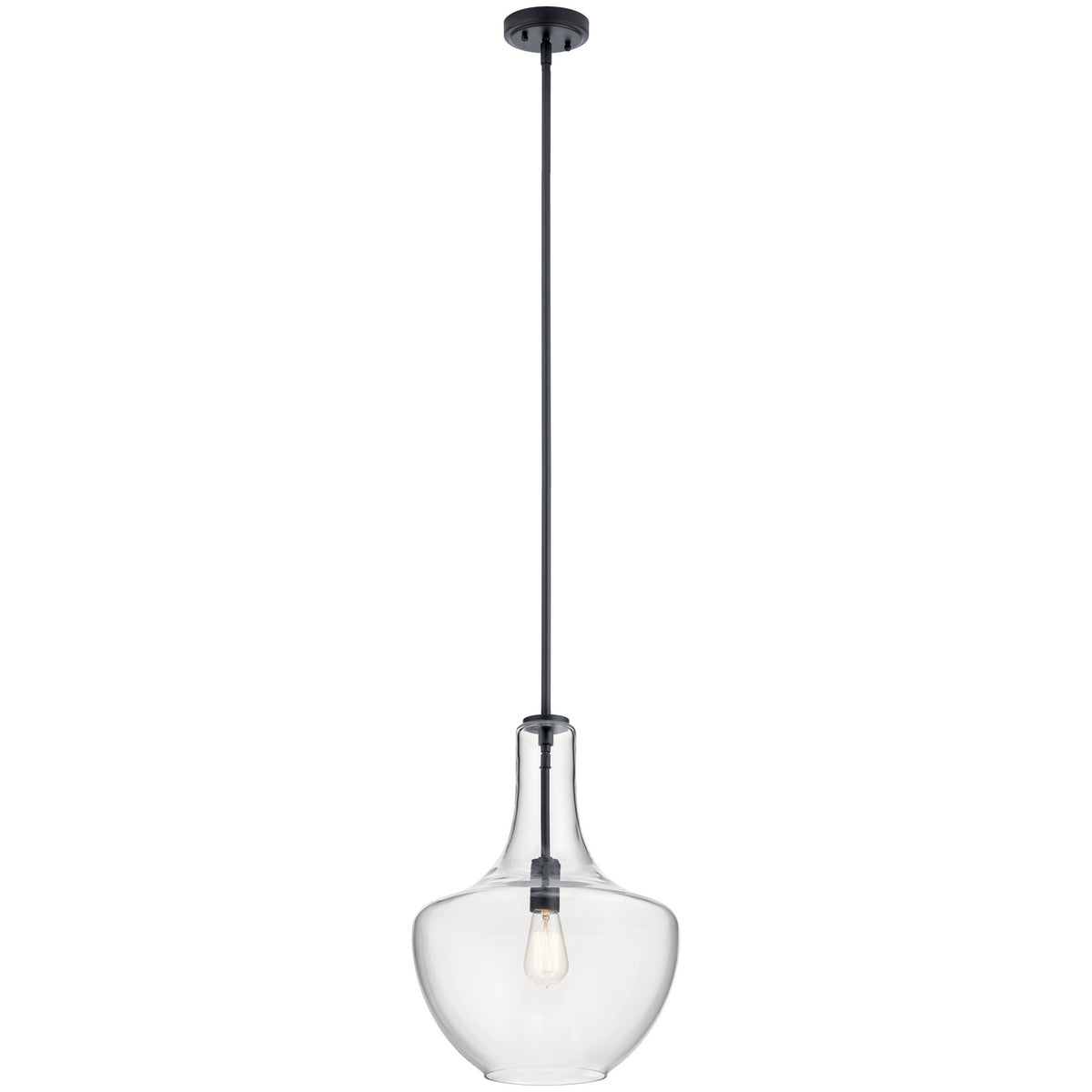 Everly One Light Pendant in Black