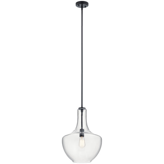 Everly One Light Pendant in Black