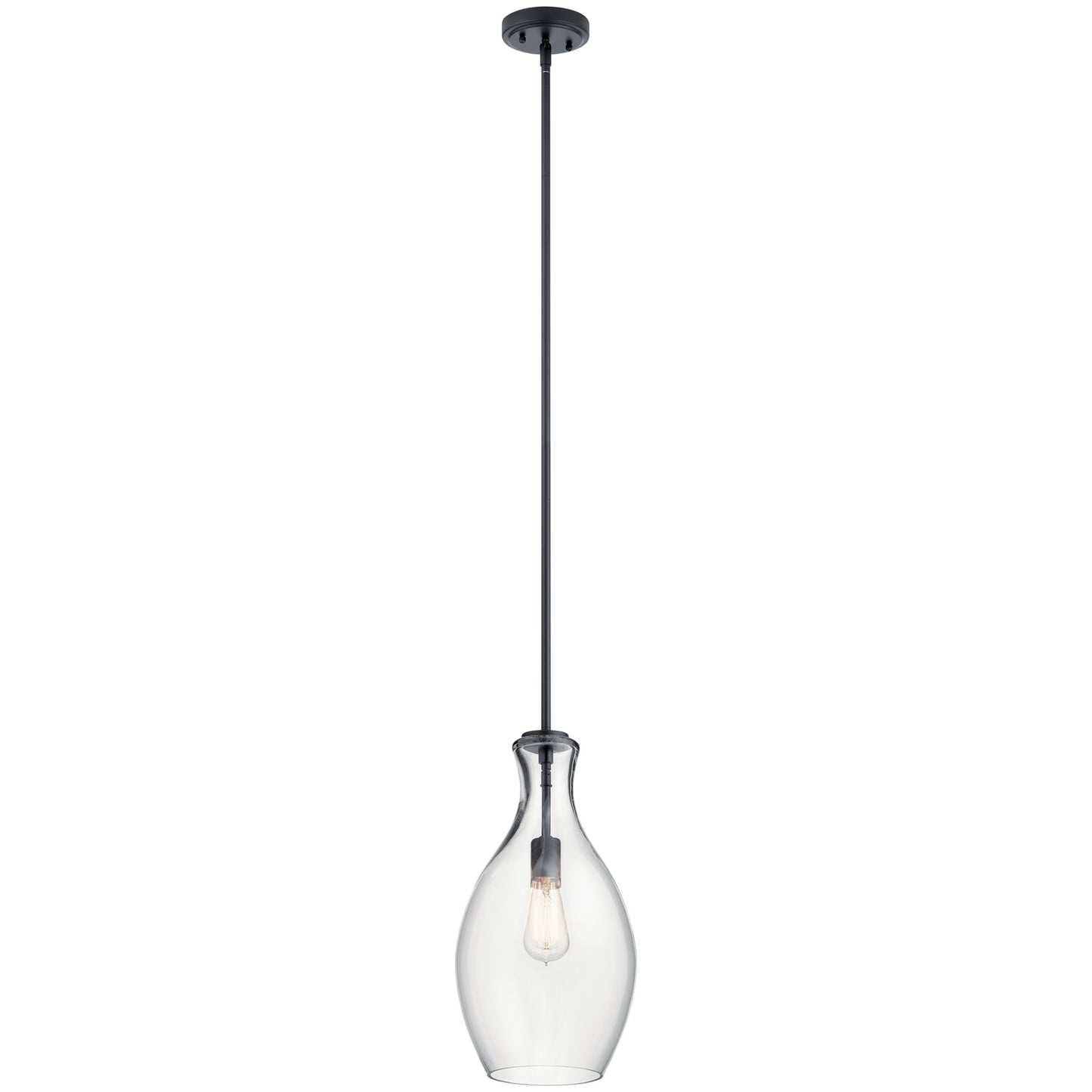 Everly One Light Pendant in Black