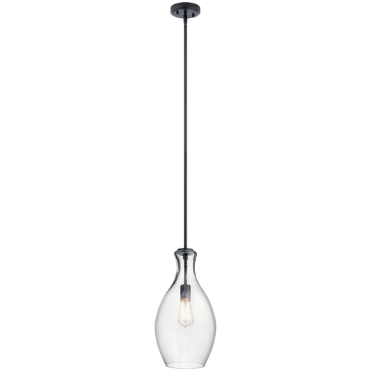 Everly One Light Pendant in Black