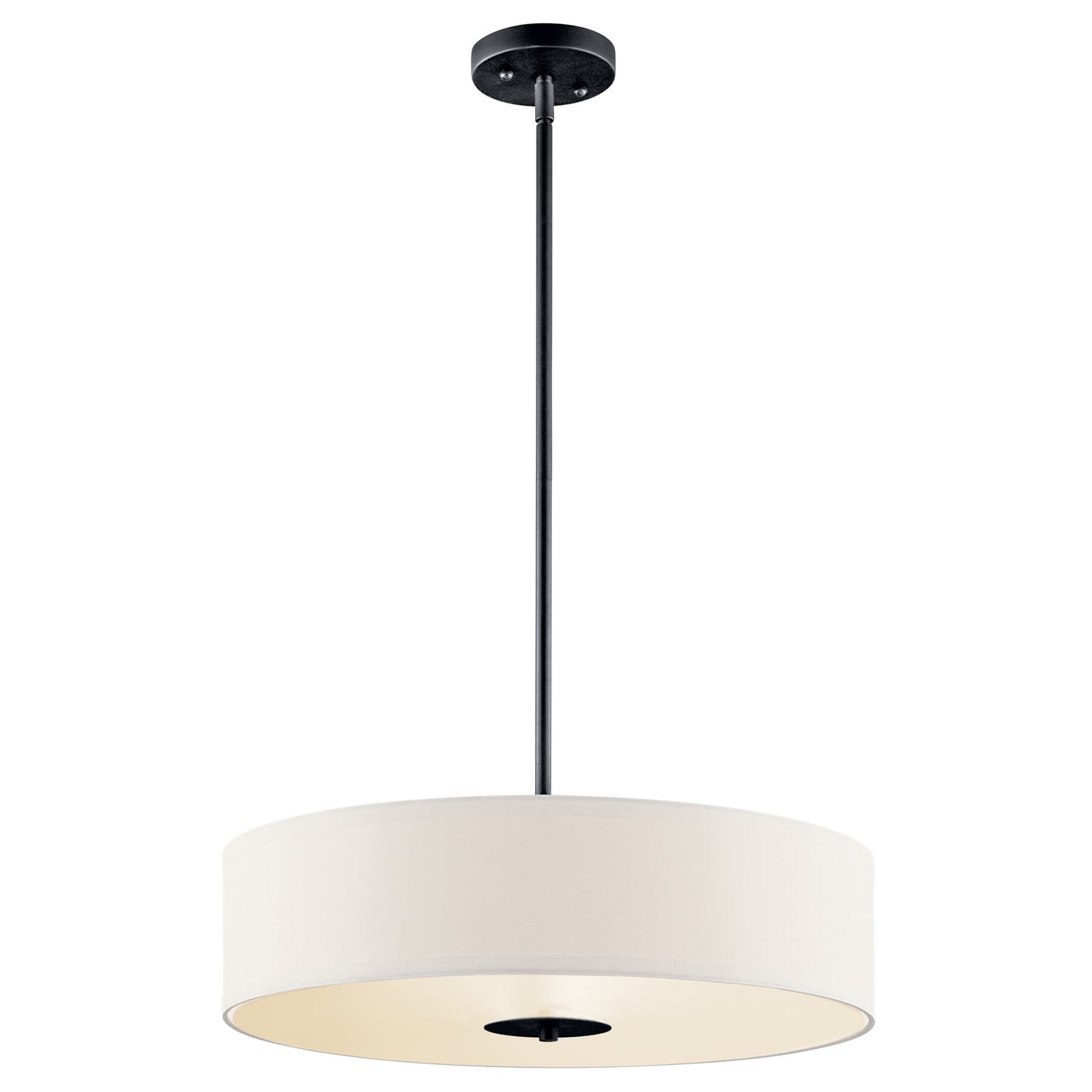Three Light Pendant/Semi Flush in Black