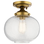 Avery One Light Semi Flush Mount in Natural Brass