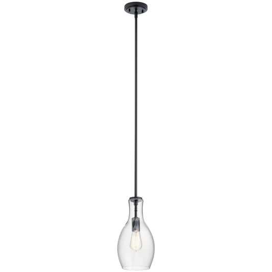 Everly One Light Pendant in Black