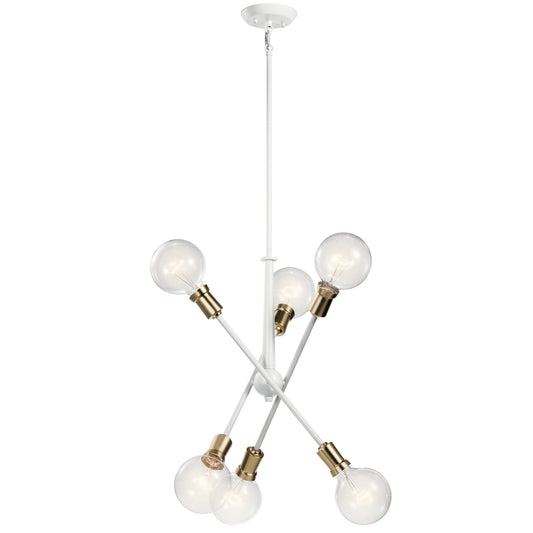 Armstrong Six Light Chandelier in White