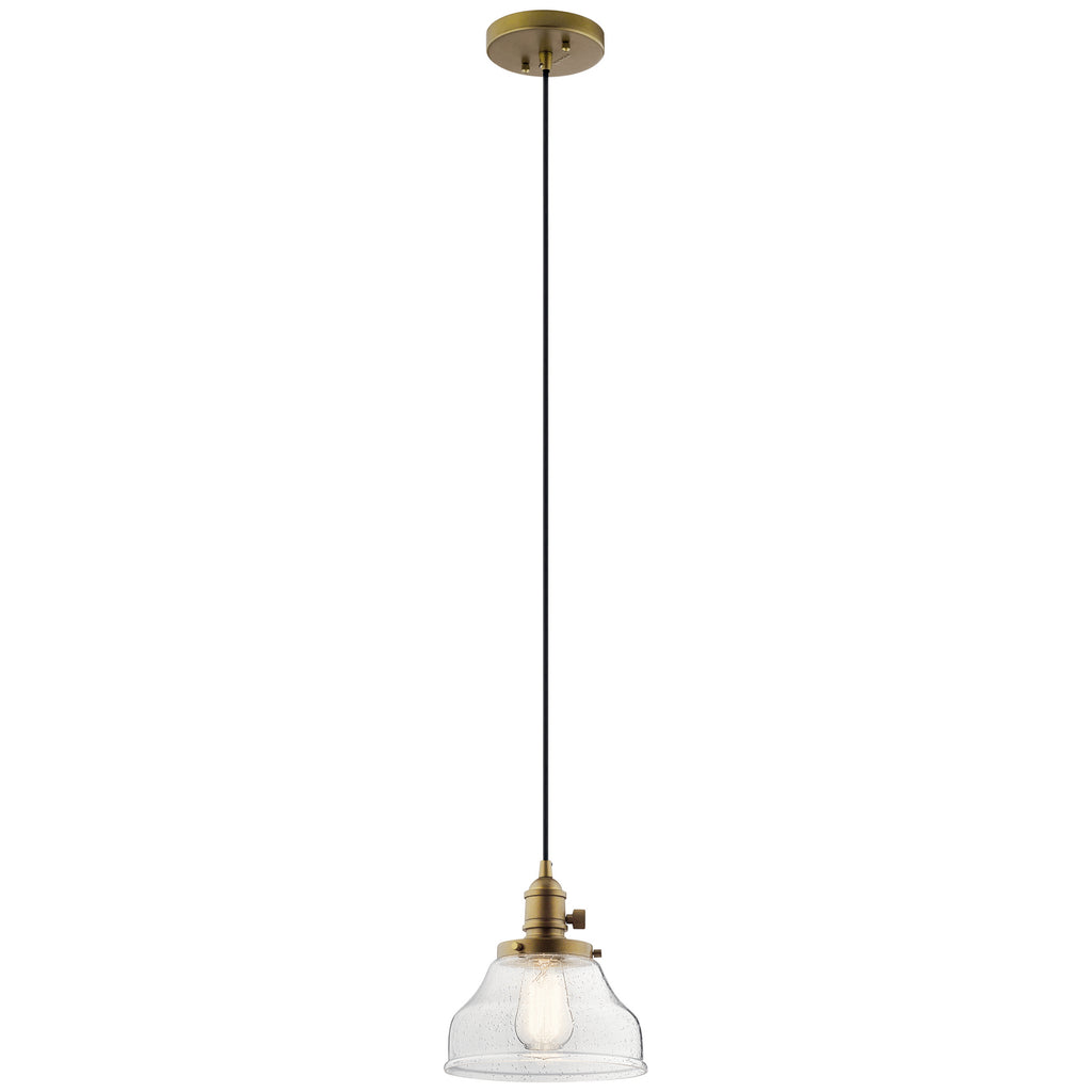 Avery One Light Mini Pendant in Natural Brass