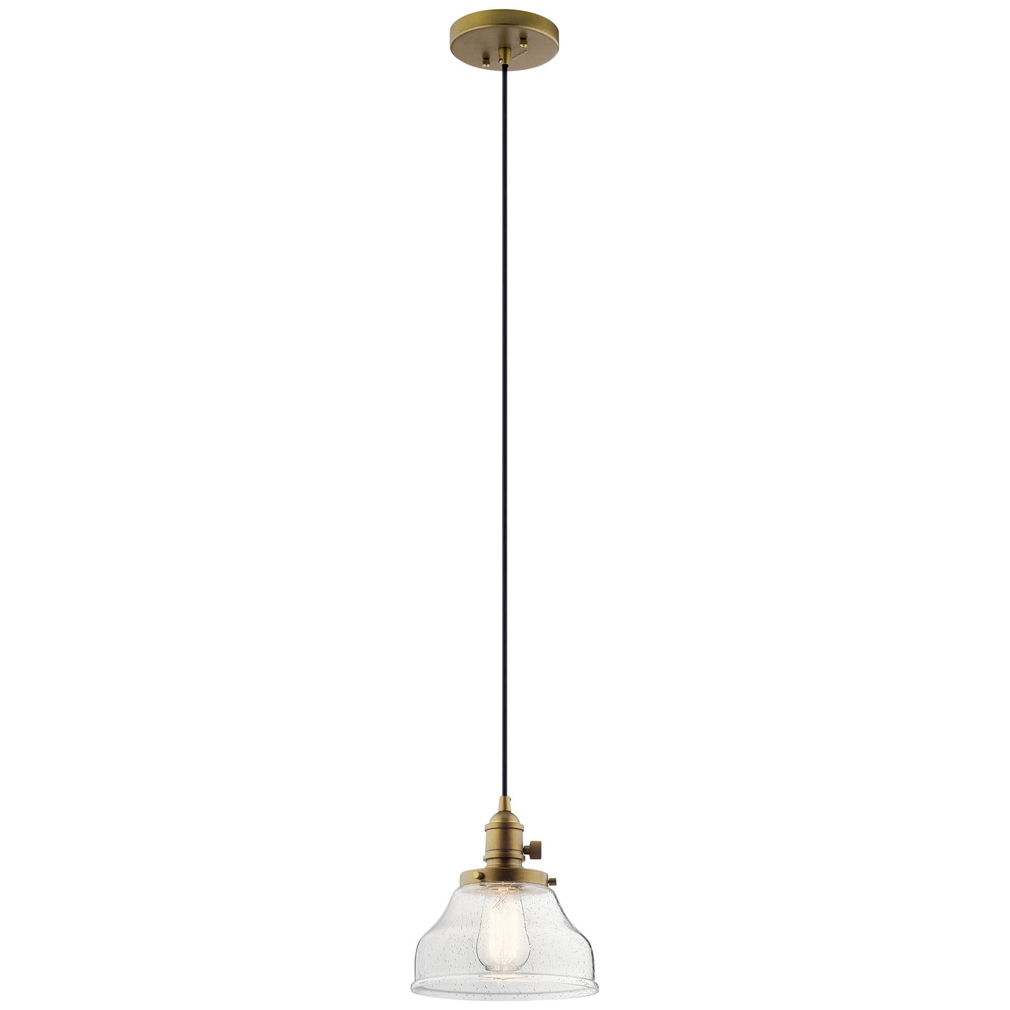Avery One Light Mini Pendant in Natural Brass