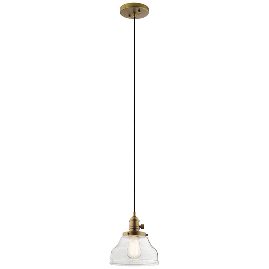 Avery One Light Mini Pendant in Natural Brass