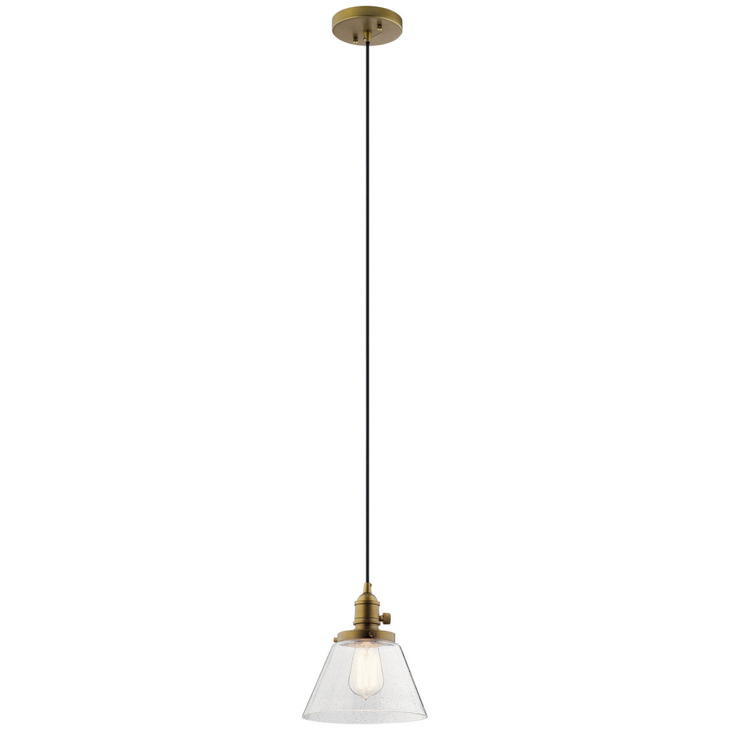 Avery One Light Mini Pendant in Natural Brass