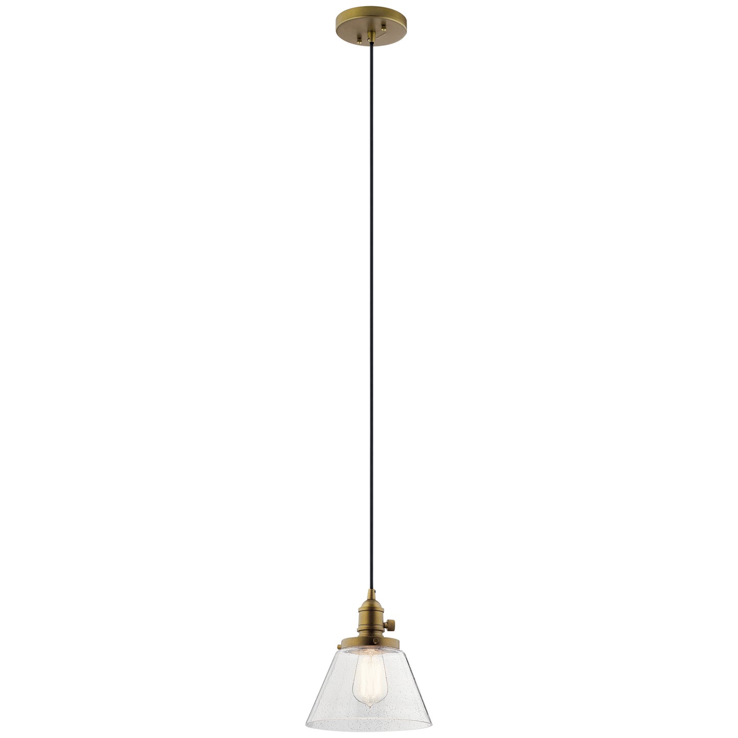 Avery One Light Mini Pendant in Natural Brass