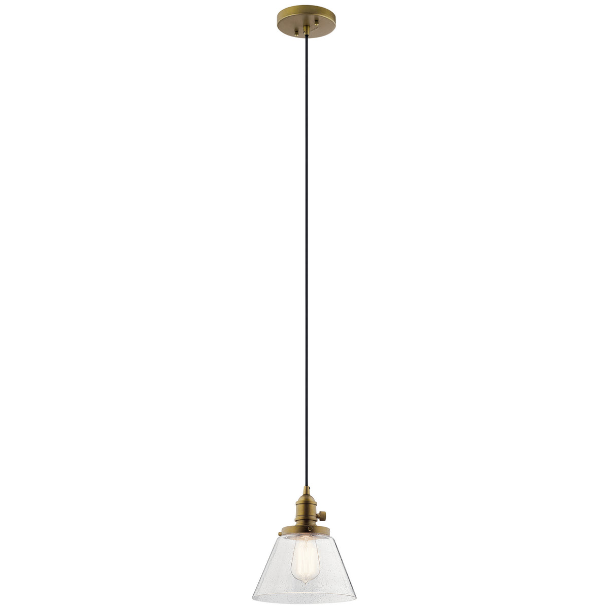 Avery One Light Mini Pendant in Natural Brass
