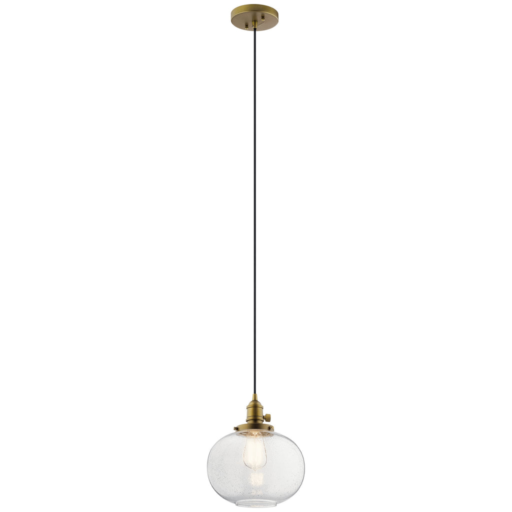 Avery One Light Mini Pendant in Natural Brass