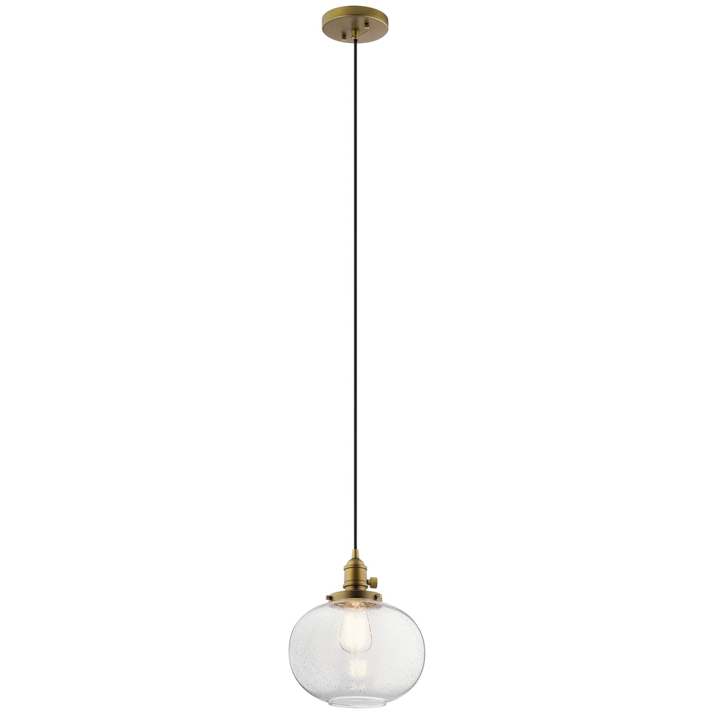 Avery One Light Mini Pendant in Natural Brass