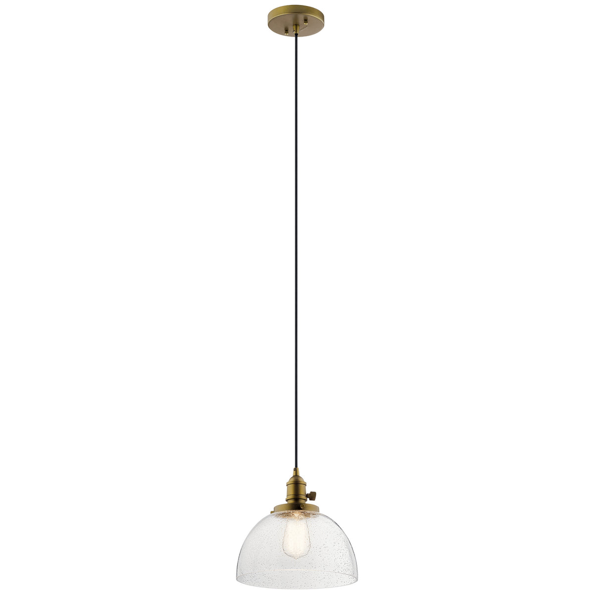 Avery One Light Mini Pendant in Natural Brass