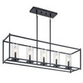 Crosby Five Light Linear Chandelier in Black