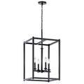 Crosby Four Light Foyer Pendant in Black