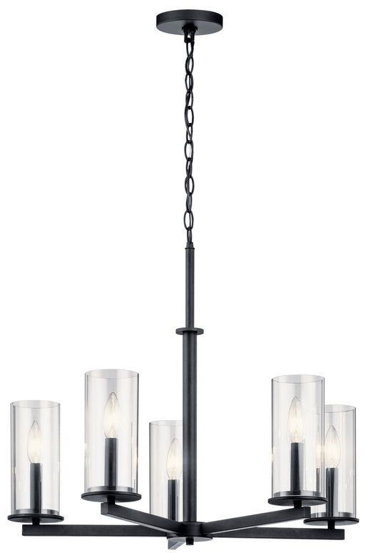 Crosby Five Light Chandelier in Black