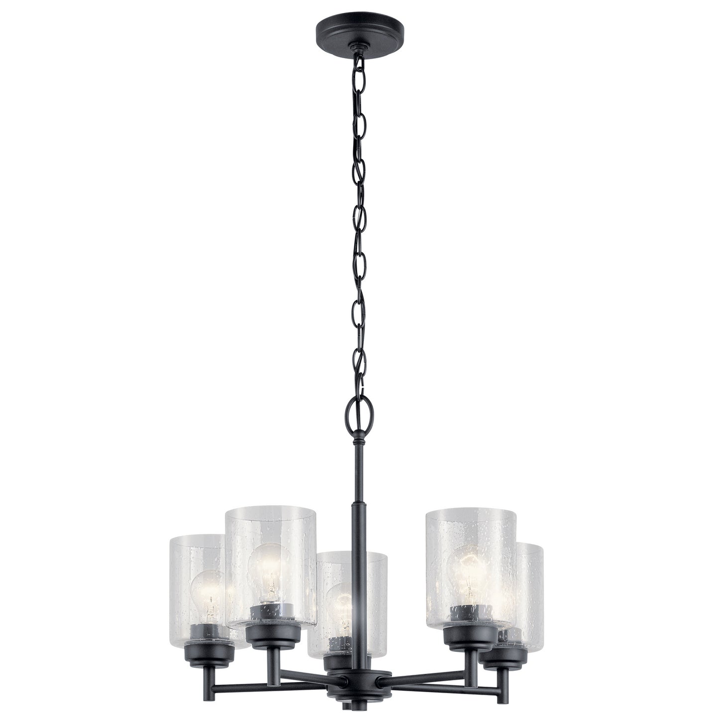 Winslow Five Light Chandelier in Black