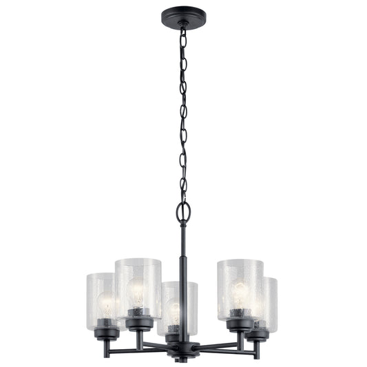 Winslow Five Light Chandelier in Black