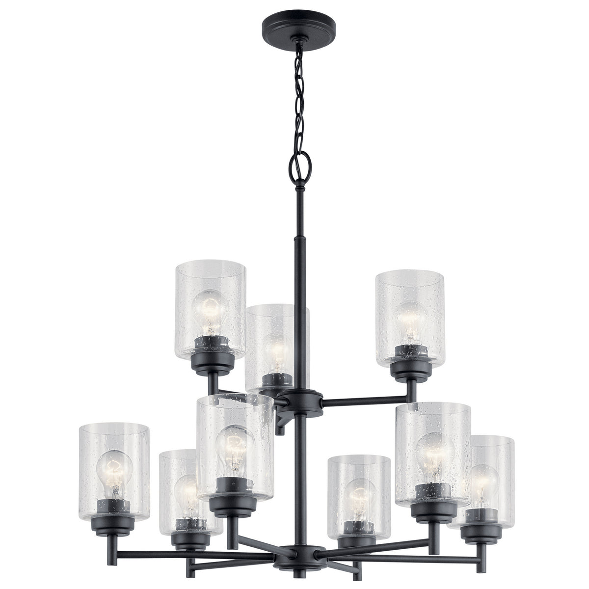 Winslow Nine Light Chandelier in Black