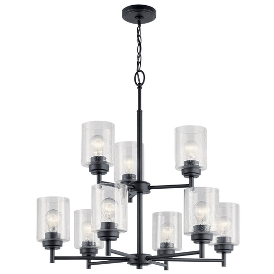 Winslow Nine Light Chandelier in Black
