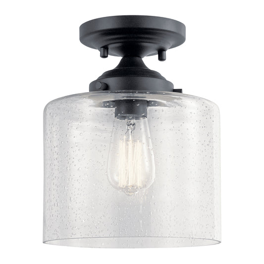 Winslow One Light Semi Flush Mount in Black