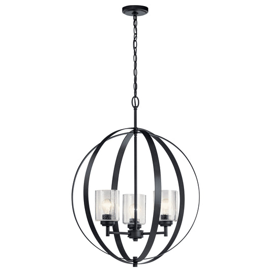 Winslow Three Light Chandelier in Black