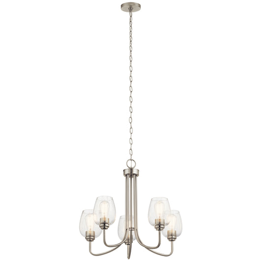 Valserrano Five Light Chandelier in Brushed Nickel