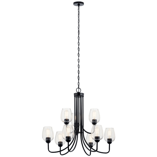 Valserrano Nine Light Chandelier in Black