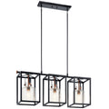 Kitner Three Light Linear Chandelier in Black