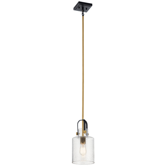 Kitner One Light Pendant in Natural Brass