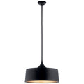 Elias One Light Pendant/Semi Flush in Black