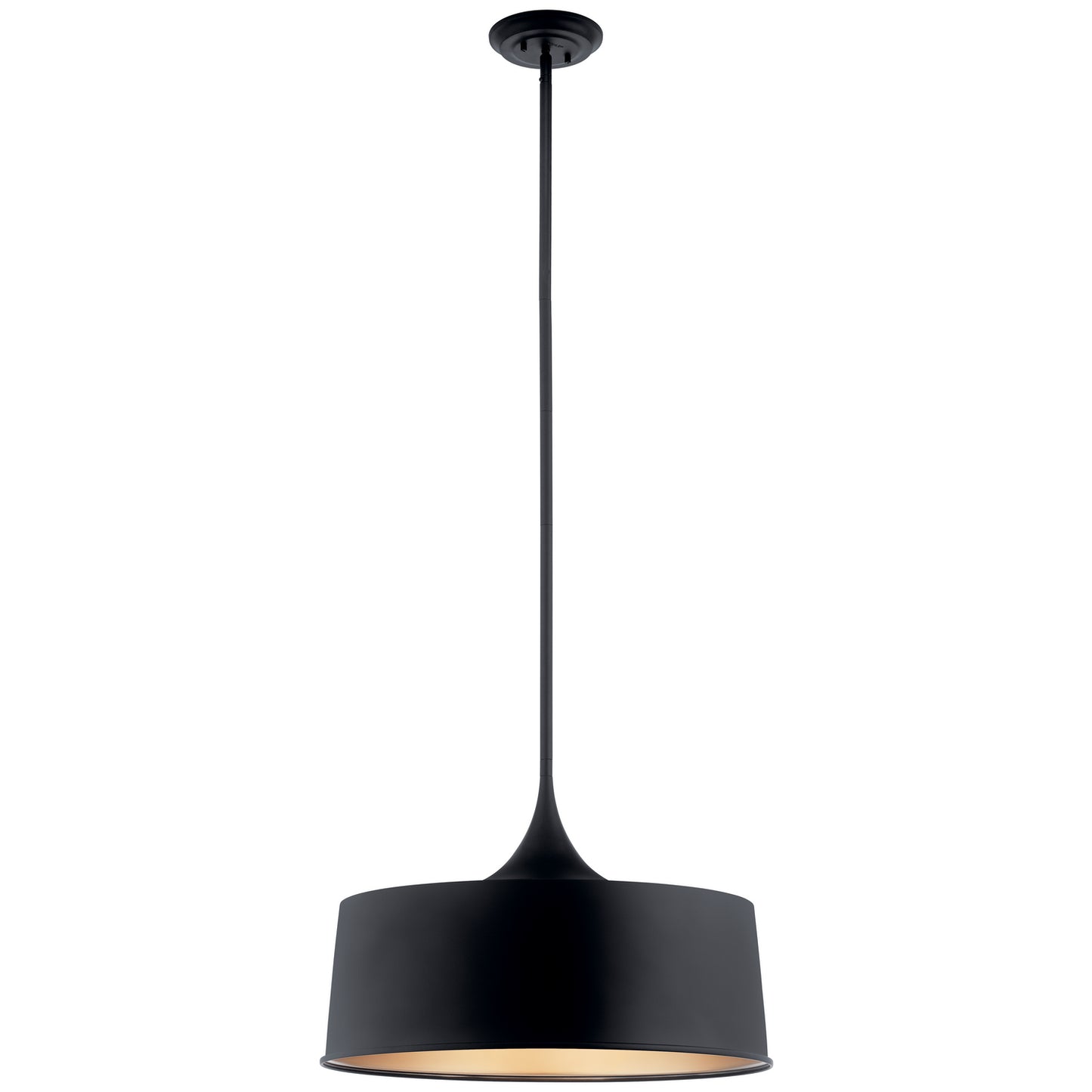 Elias One Light Pendant/Semi Flush in Black