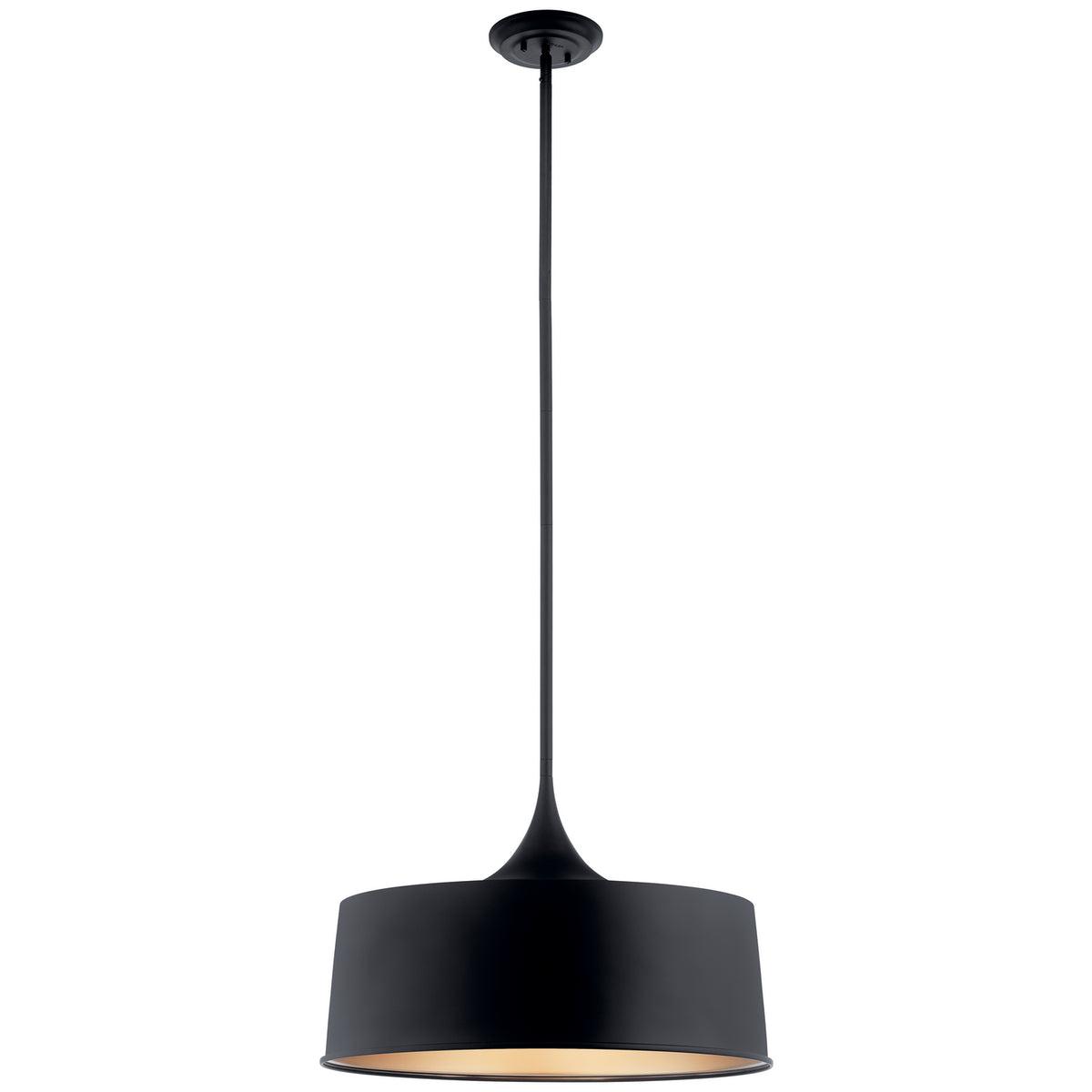 Elias One Light Pendant/Semi Flush in Black
