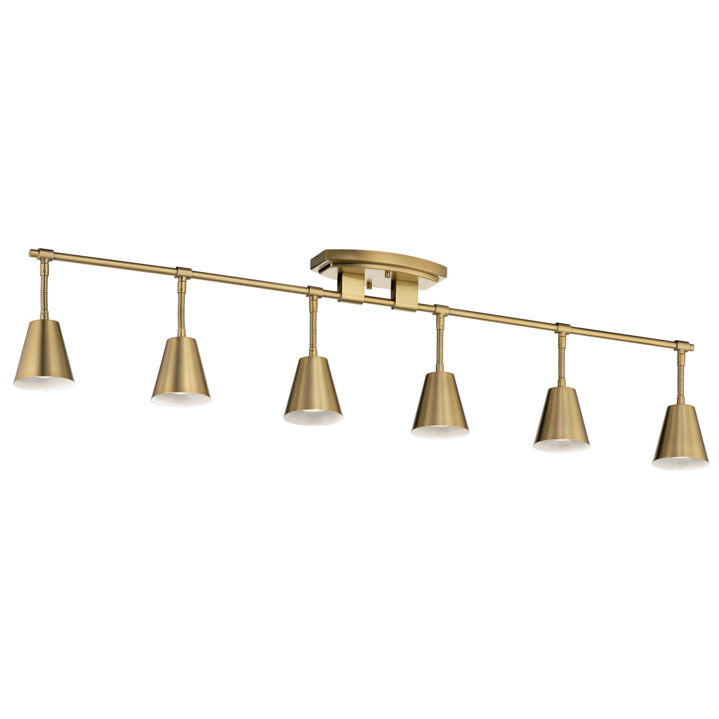 Sylvia Six Light Rail Light in Brushed Natural Brass