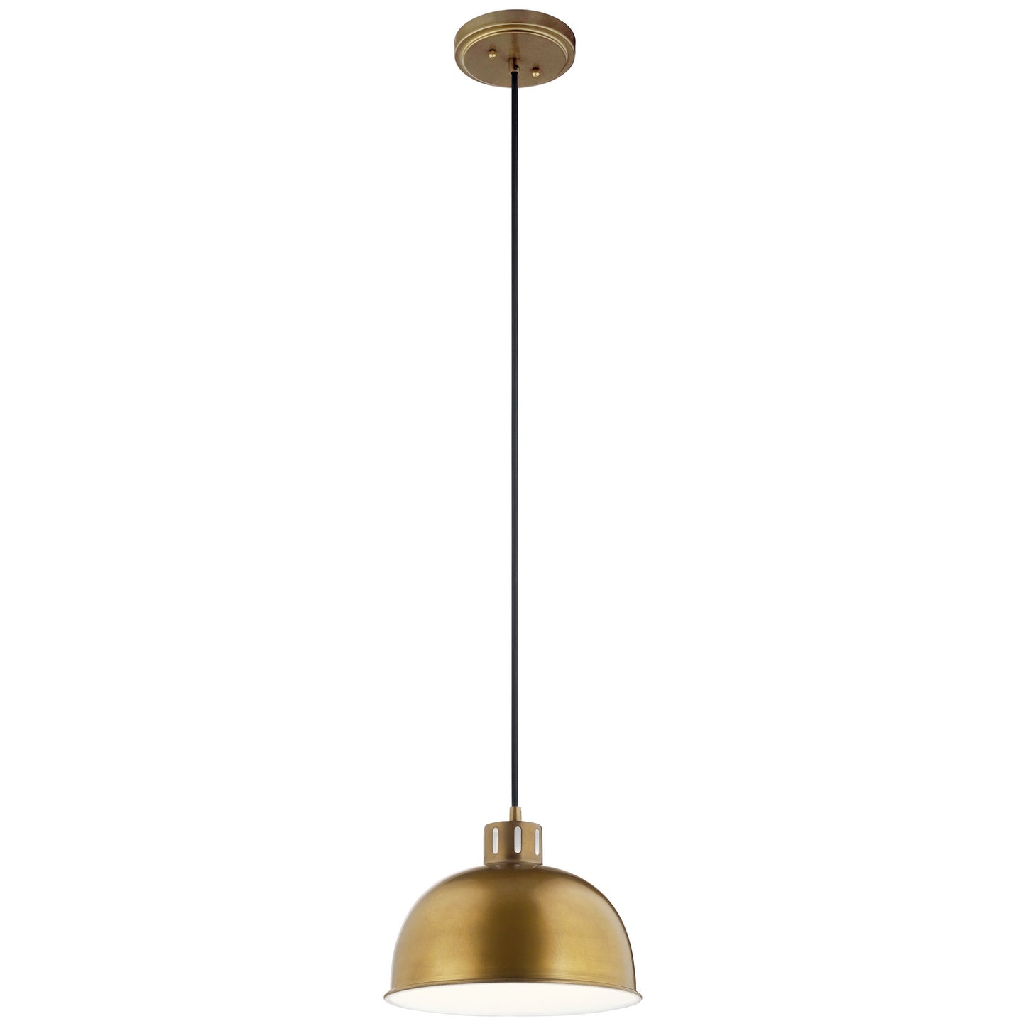 Zailey One Light Pendant in Natural Brass