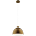 Zailey One Light Pendant in Natural Brass