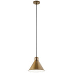 Zailey One Light Pendant in Natural Brass