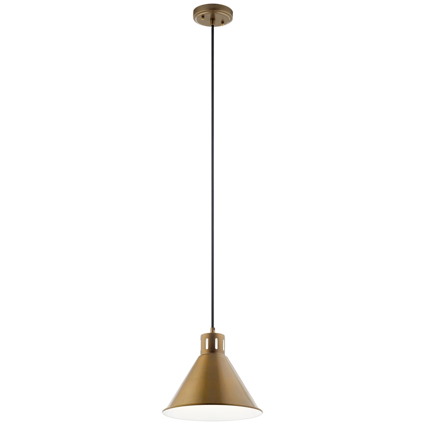 Zailey One Light Pendant in Natural Brass