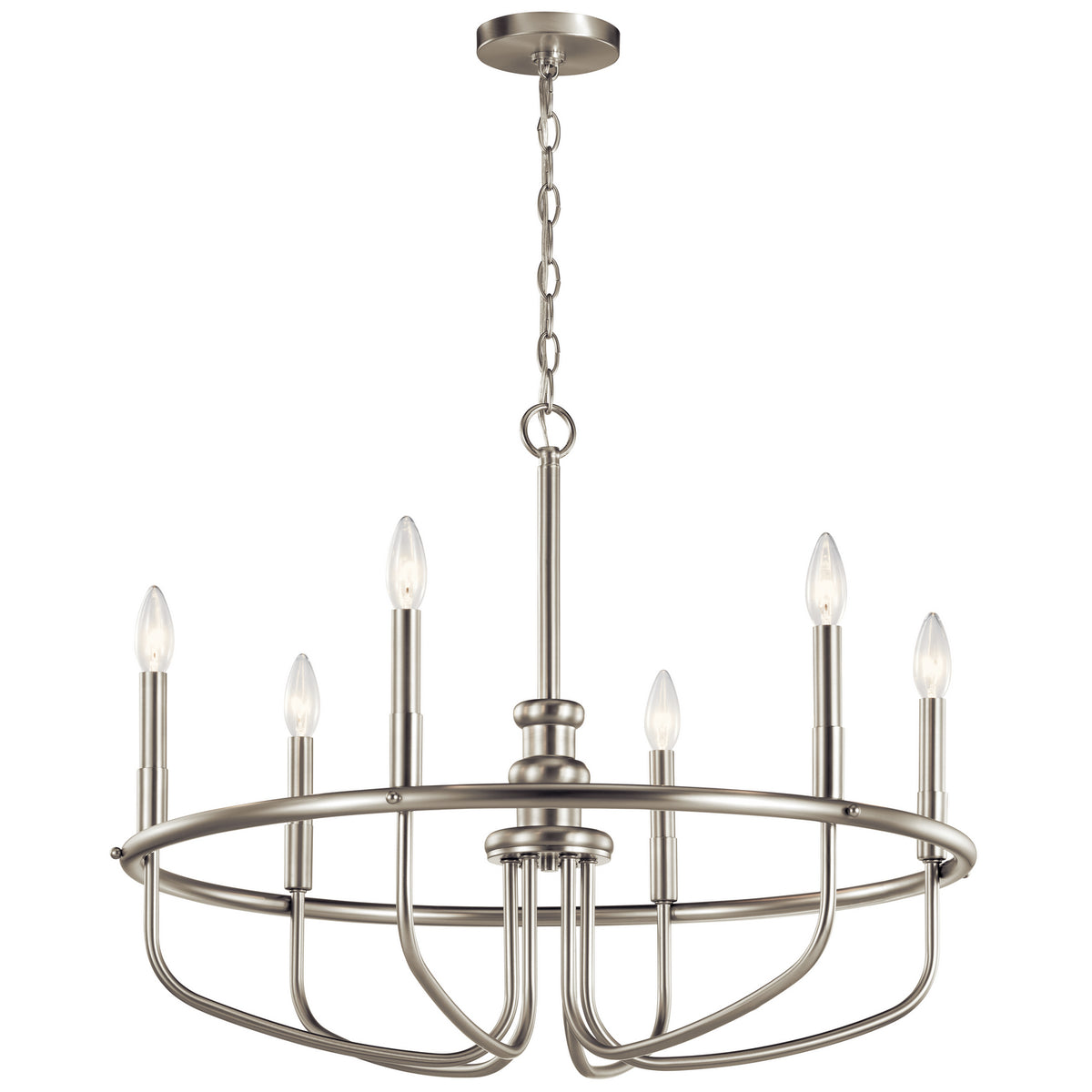 Capitol Hill Six Light Chandelier in Brushed Nickel