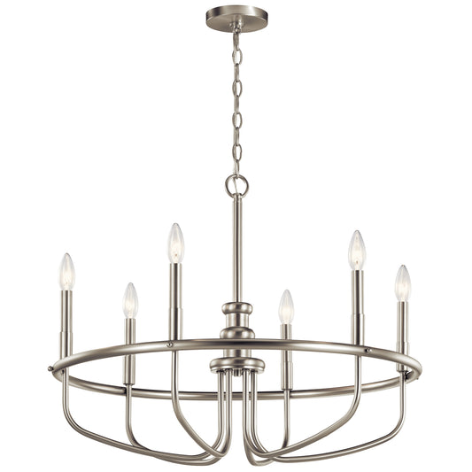 Capitol Hill Six Light Chandelier in Brushed Nickel