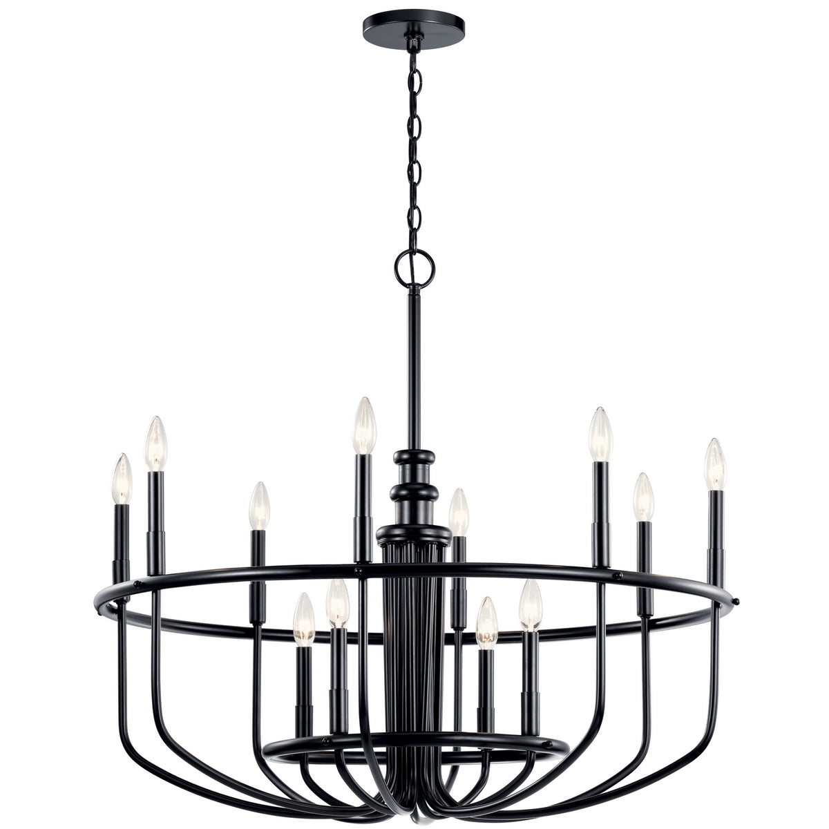Capitol Hill 12 Light Chandelier in Black