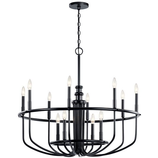 Capitol Hill 12 Light Chandelier in Black