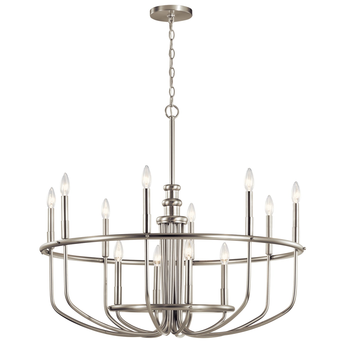 Capitol Hill 12 Light Chandelier in Brushed Nickel