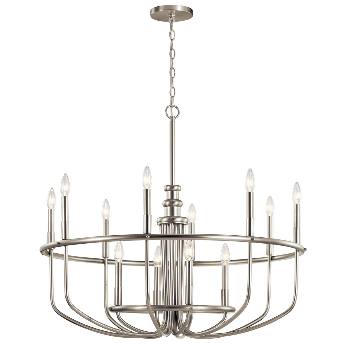 Capitol Hill 12 Light Chandelier in Brushed Nickel