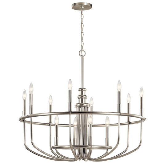 Capitol Hill 12 Light Chandelier in Brushed Nickel