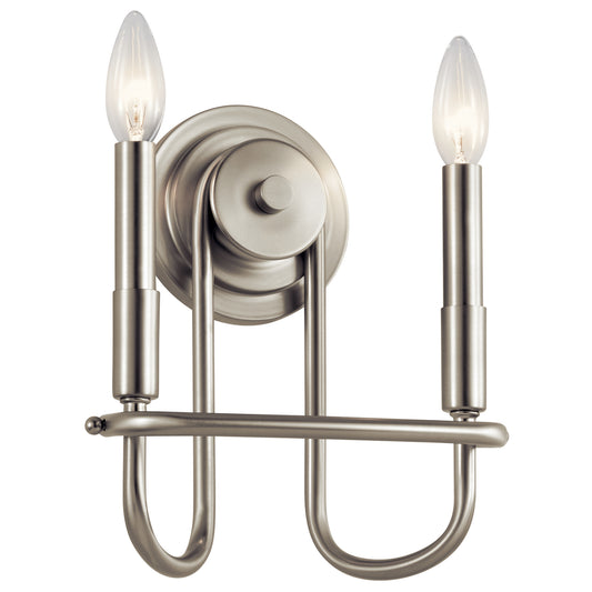 Capitol Hill Two Light Wall Sconce in Brushed Nickel