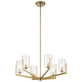 Nye Six Light Chandelier in Brushed Natural Brass
