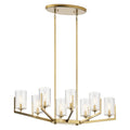 Nye Eight Light Chandelier in Brushed Natural Brass